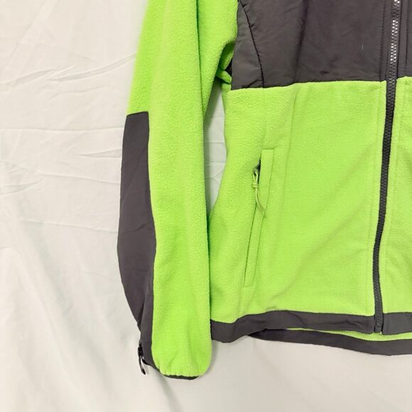 Fleece Softshell Jacket Neon Green and Gray Womens’s Large - Picture 3 of 10